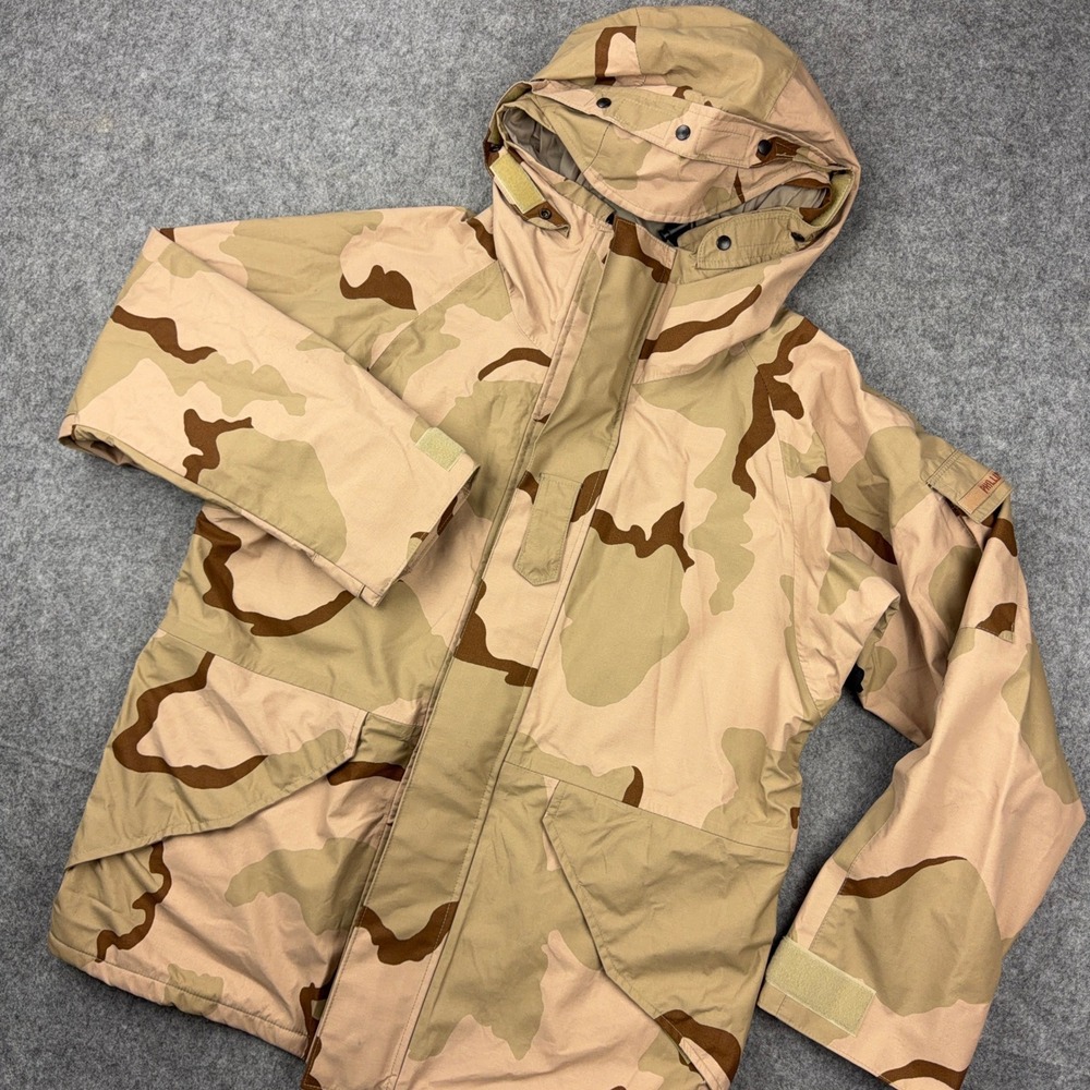 VTG Military Jacket Men Medium Desert Camo ECWCS Cold Weather Parka Barrier Wear